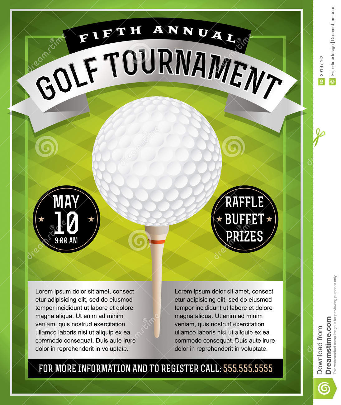 Golf Tournament Flyer stock vector For Golf Tournament Template Flyer