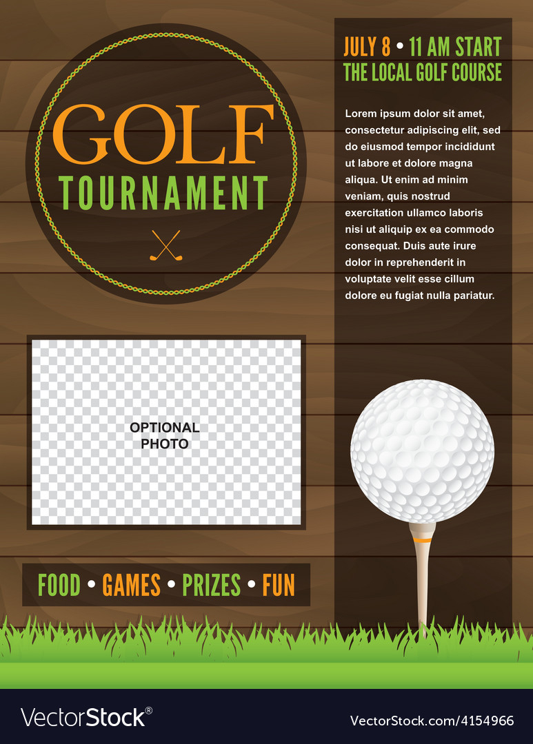Golf tournament flyer template Royalty Free Vector Image With Golf Tournament Template Flyer For Golf Tournament Template Flyer