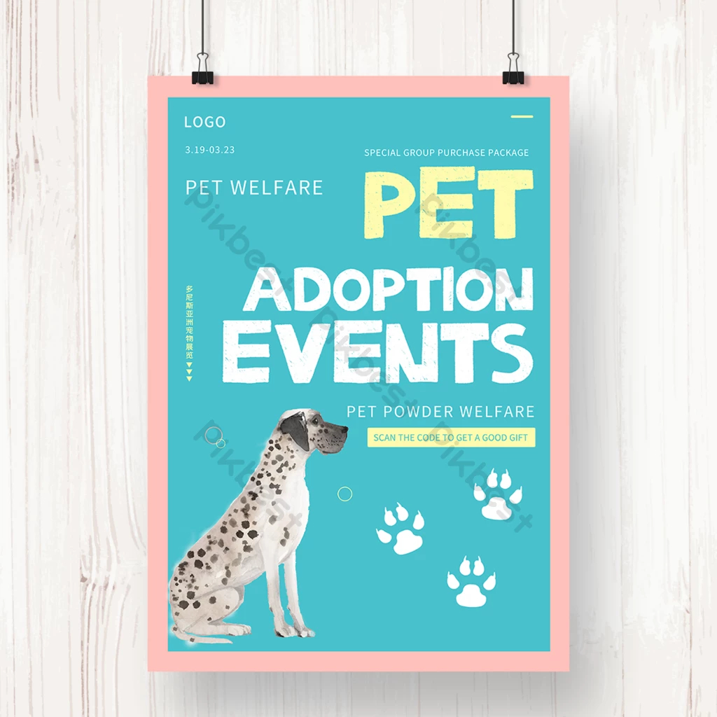 Green pet dog adoption poster  PSD Free Download - Pikbest Regarding Adopt A Pet Flyer Template In Adopt A Pet Flyer Template