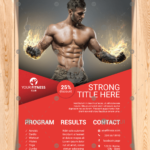 Gym & Fitness Center Flyer Template Design Vector With Different Activities Throughout Fitness Center Flyer Template