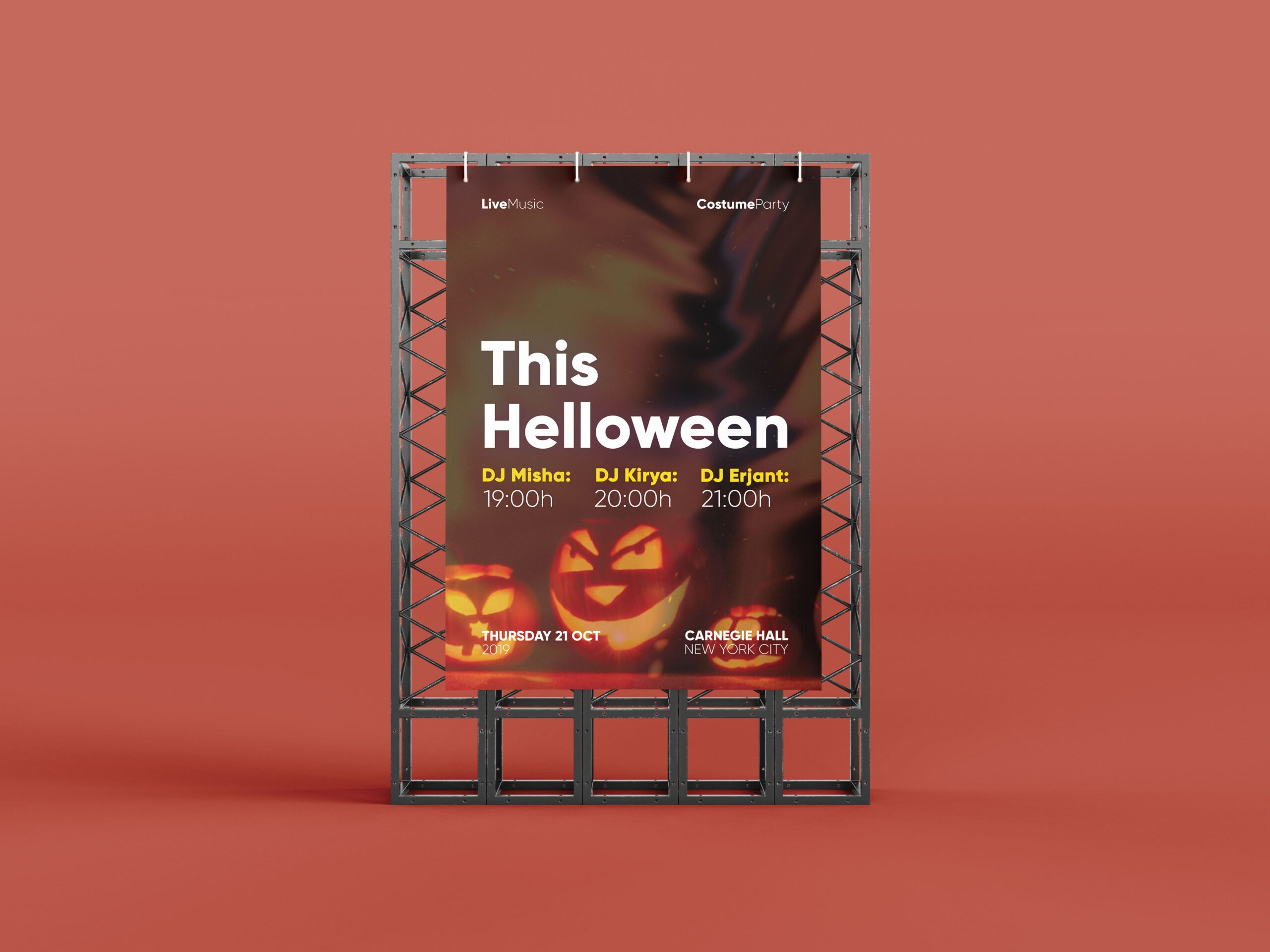 Halloween Costume Party Flyer Template Design  Free PSD Freebies  With Regard To Costume Party Flyer Template