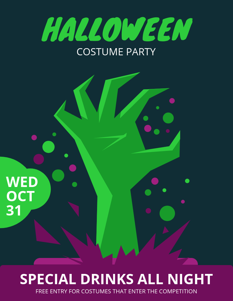 Halloween Costume Party Flyer Template With Costume Party Flyer Template Throughout Costume Party Flyer Template