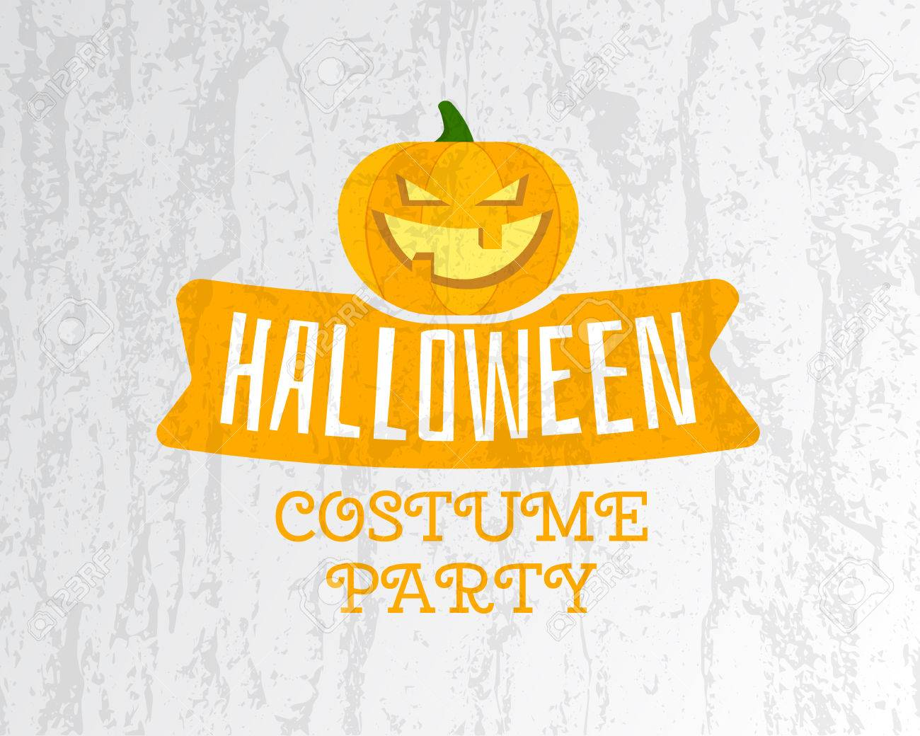 Happy Halloween costume party flyer template - orange and white. Within Costume Party Flyer Template