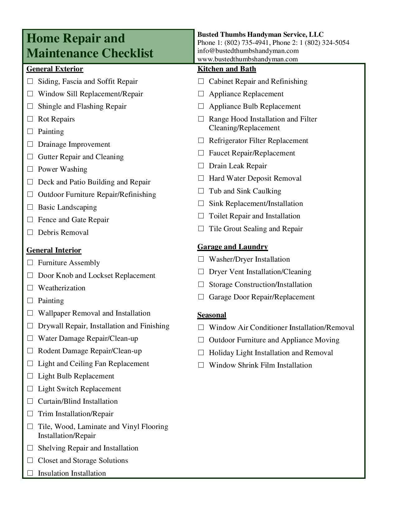 Home Design Checklist Pdf Intended For Home Improvement Checklist Template