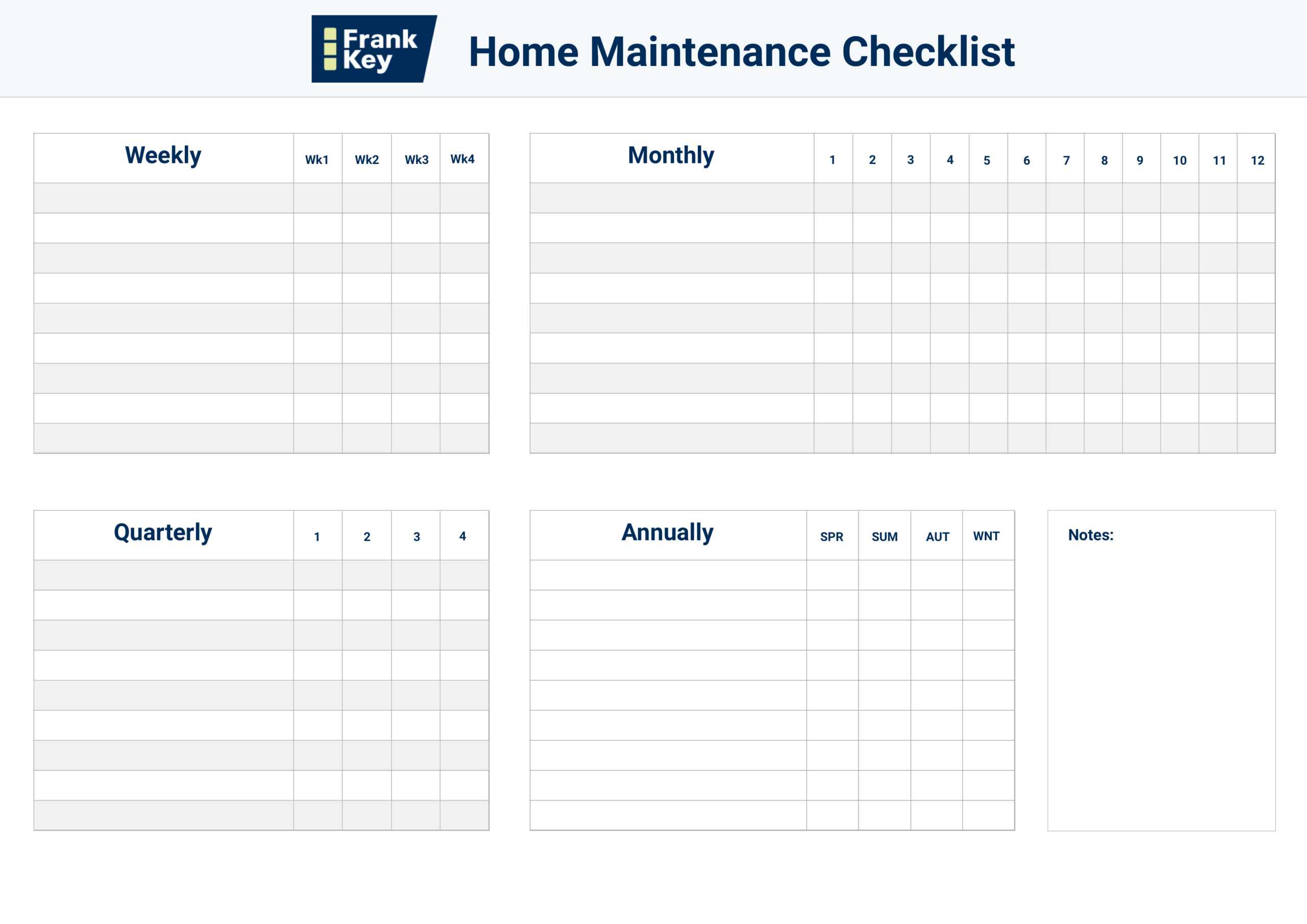 Home Maintenance Checklist Regarding Home Improvement Checklist Template