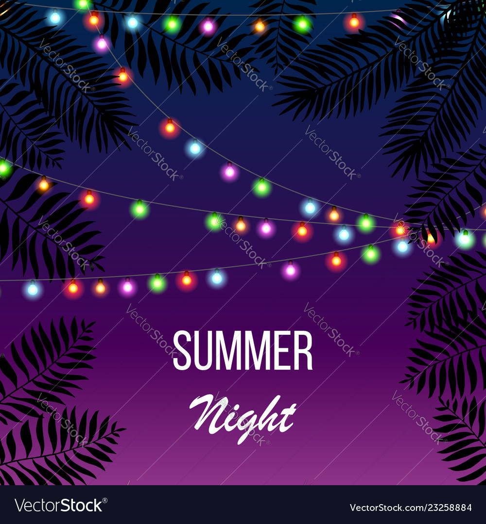 Hot Summer Night Party Invitation Flyer Template Vector Image With Regard To Party Invitation Flyer Template