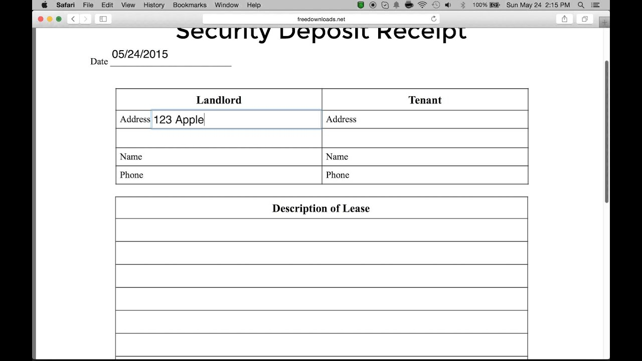 How to Write a Security Deposit Receipt Form  PDF  Word With Rental Deposit Receipt Template Intended For Rental Deposit Receipt Template
