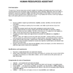 Human Resources Assistant Job Description Template  By Business  For Hr Job Description Template