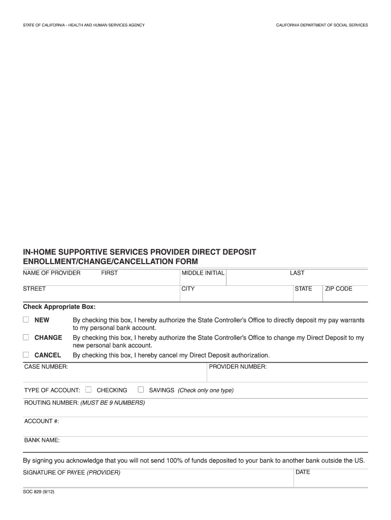 Ihss Direct Deposit 10-10 - Fill and Sign Printable Template  In Direct Deposit Cancellation Form Template With Regard To Direct Deposit Cancellation Form Template