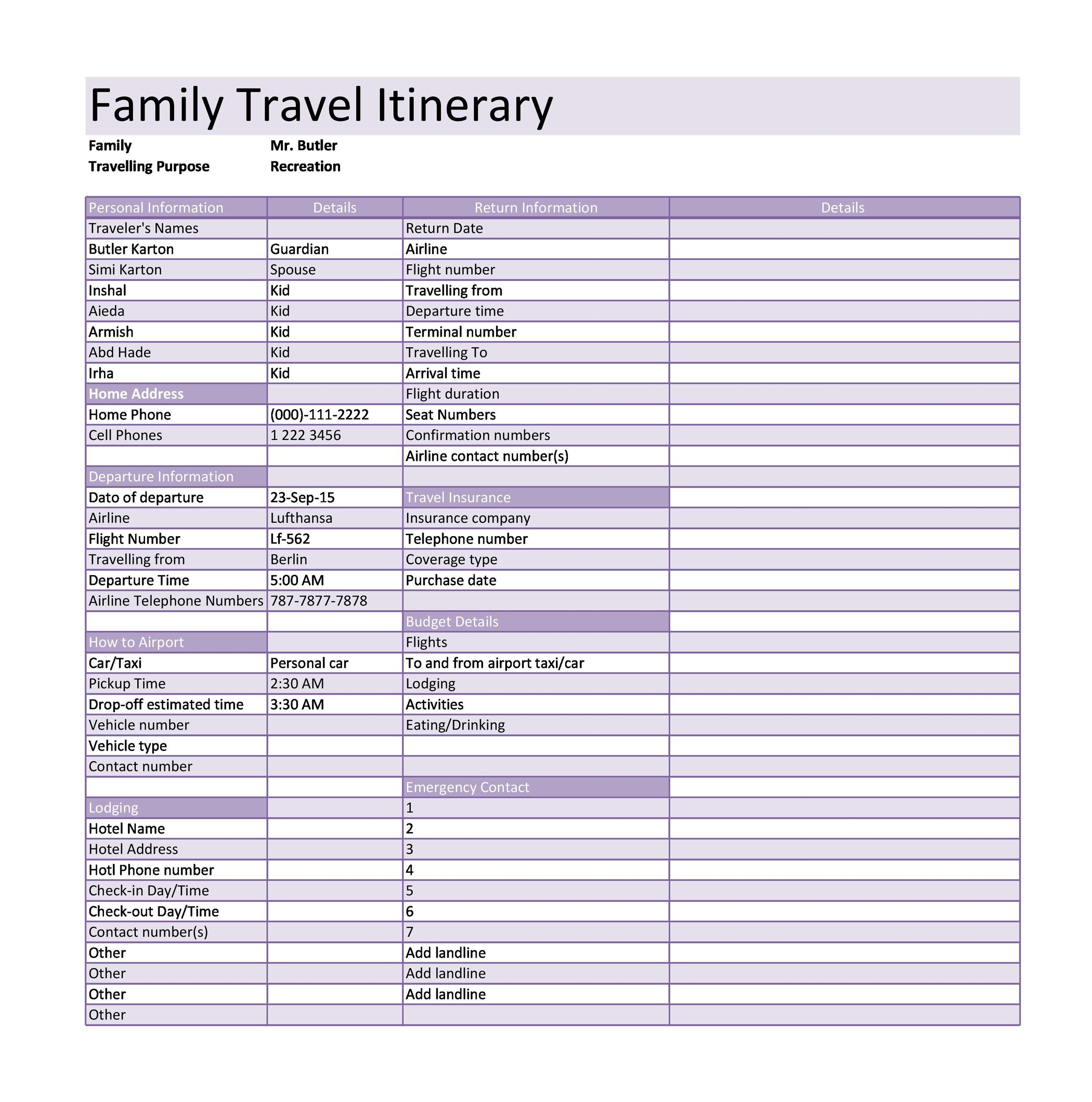 Itinerari s With Luxury Travel Itinerary Template