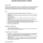 Janitor and Building Cleaner Job Description Template  by  Throughout Carpenter Job Description Template