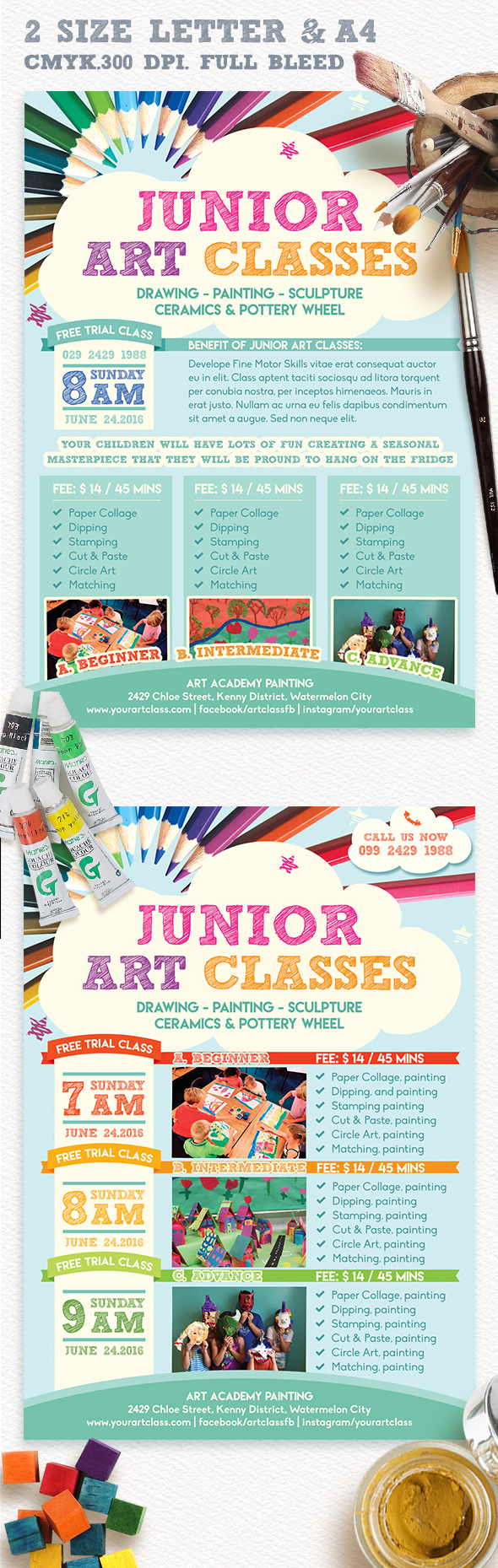 Junior Art Free Trial Class Flyer Template by Emty-Graphic on  Throughout Art Class Flyer Template Throughout Art Class Flyer Template