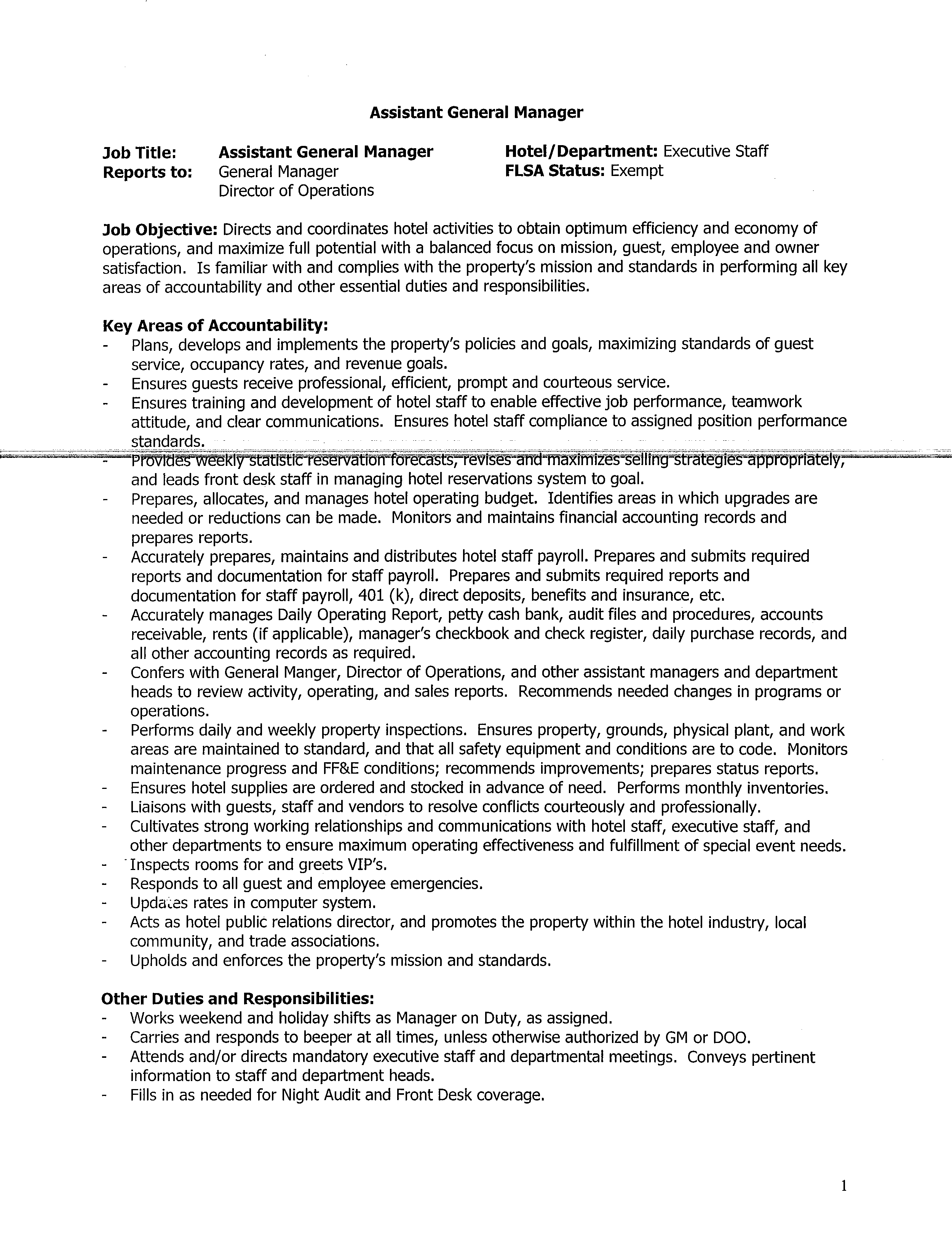 Kostenloses General Manager Assistant Job description template For General Manager Job Description Template For General Manager Job Description Template