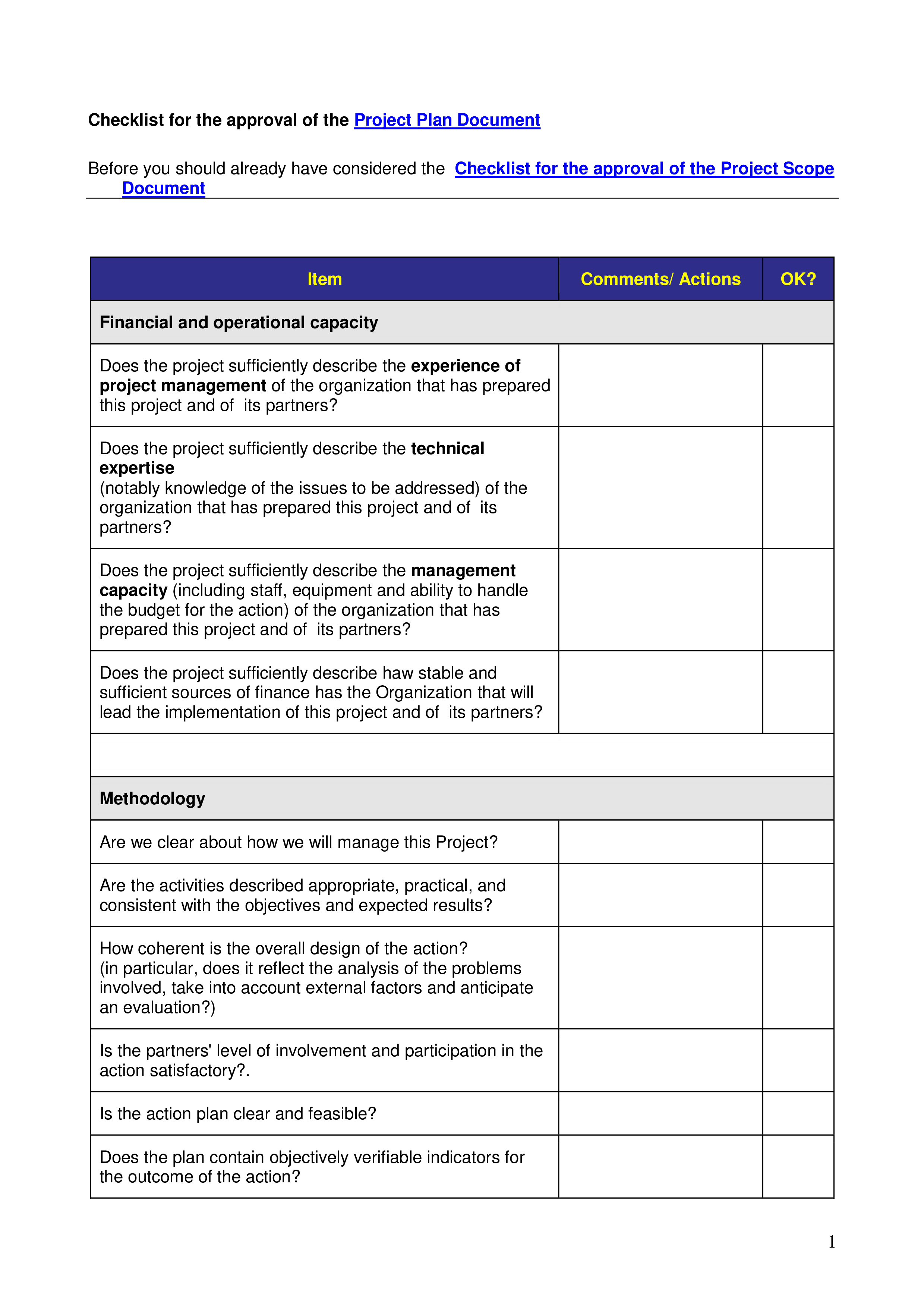 Kostenloses Project Plan Evaluation Checklist Inside Checklist Project Management Template