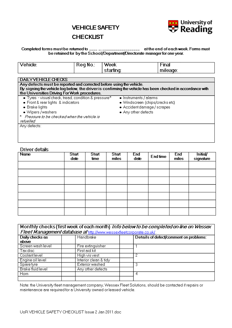 fleet-vehicle-checklist-template