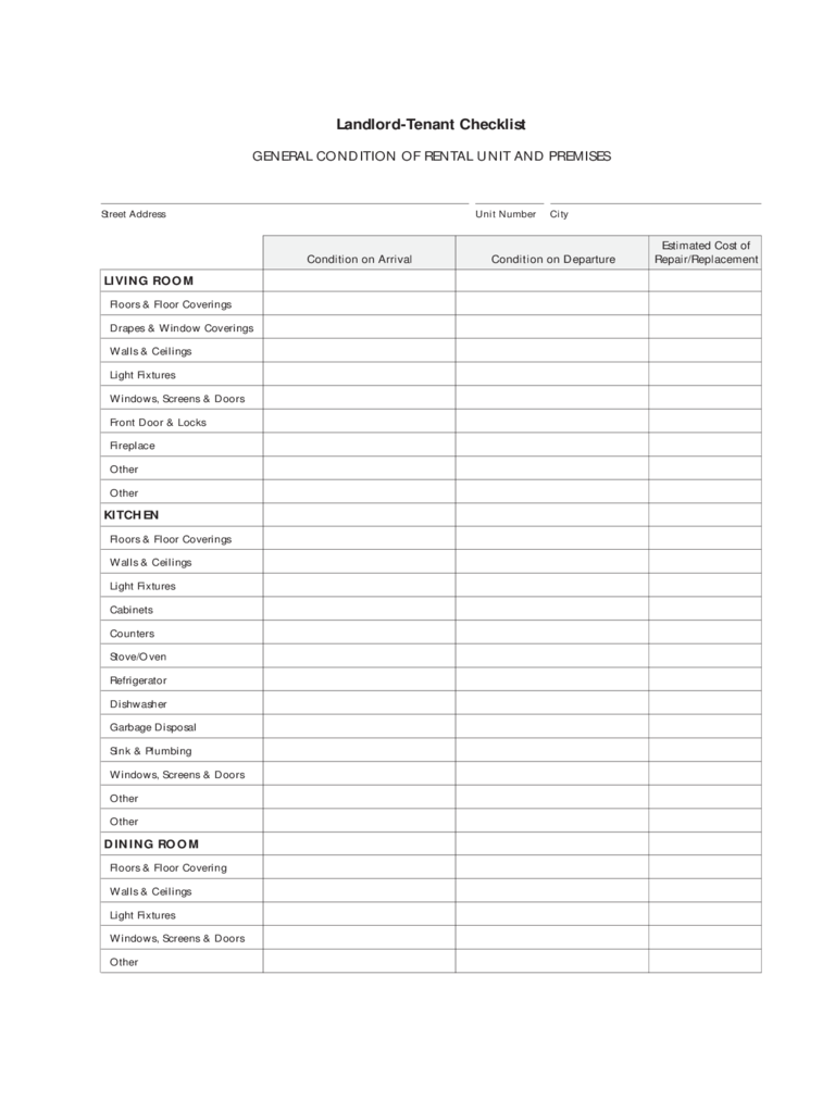 Landlord Inspection Checklist Template – 10 Free Templates In PDF  Throughout Condition Of Rental Property Checklist Template
