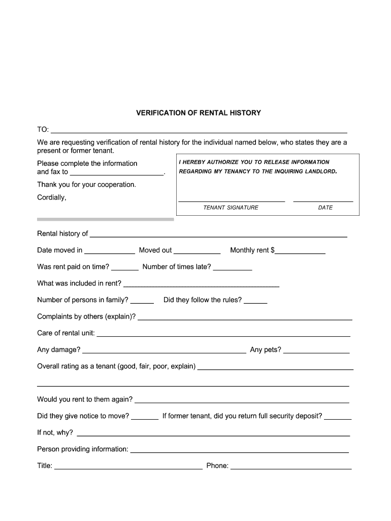 LCPIA Verification of Rental History Form - Fill and Sign  Throughout Verification Of Deposit Form Template Within Verification Of Deposit Form Template