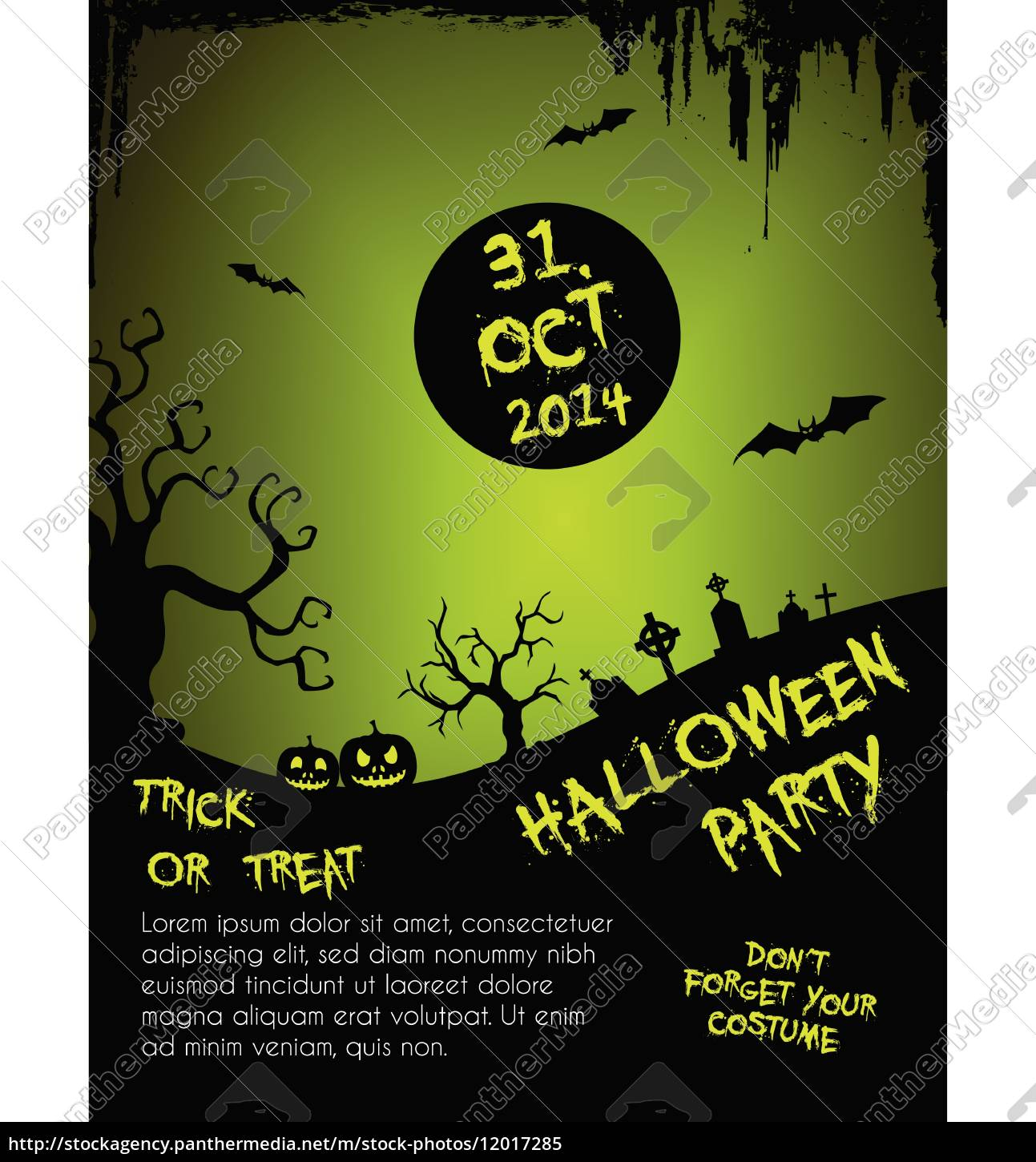 Lizenzfreie Vektorgrafik 10 - halloween party flyer vorlage Throughout Costume Party Flyer Template For Costume Party Flyer Template