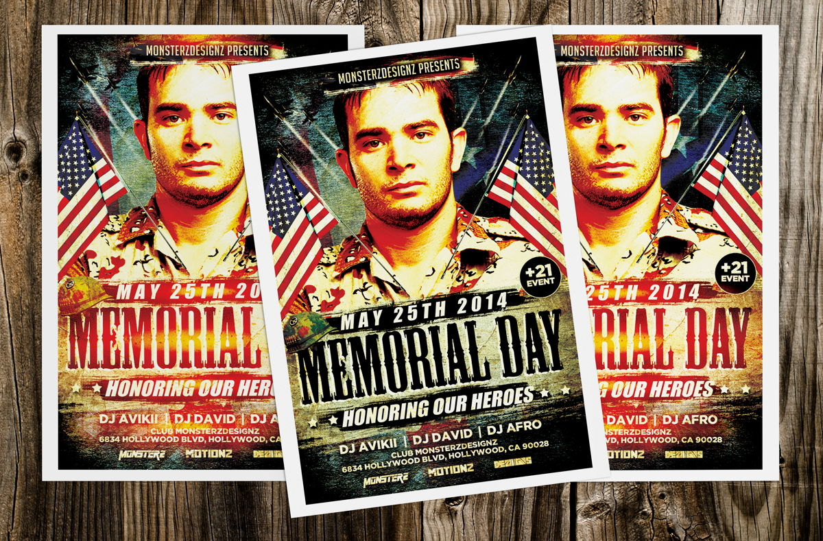 Memorial Day Party Flyer Throughout Memorial Day Party Flyer Template