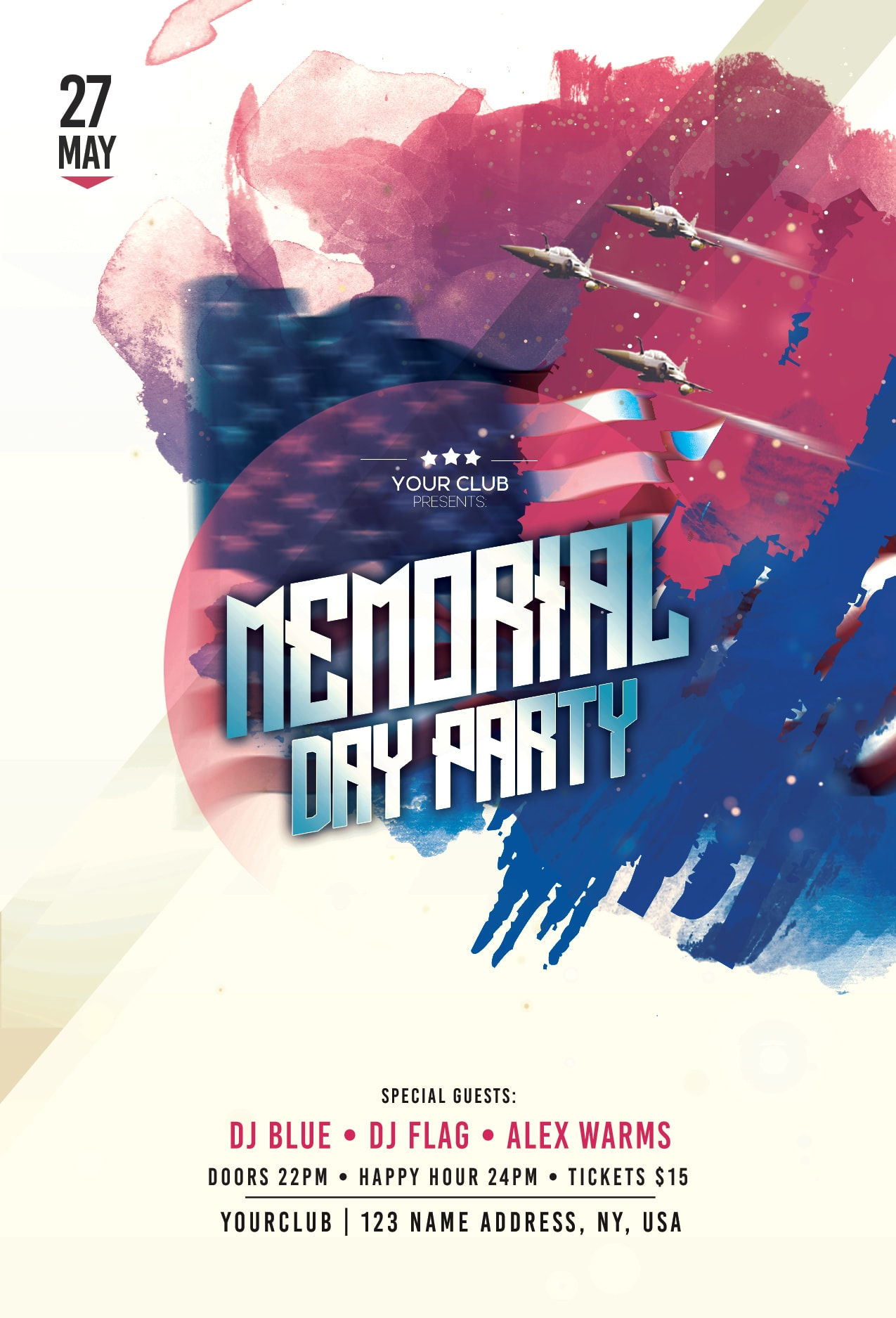 Memorial Day Party Free PSD Flyer Template  StockPSD Pertaining To Memorial Day Party Flyer Template