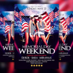 Memorial Day Weekend Party Flyer PSD Template  Hyperpix In Memorial Day Party Flyer Template