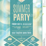 Modern Style Summer Party Flyer Template Stock Vector  For Party Invitation Flyer Template
