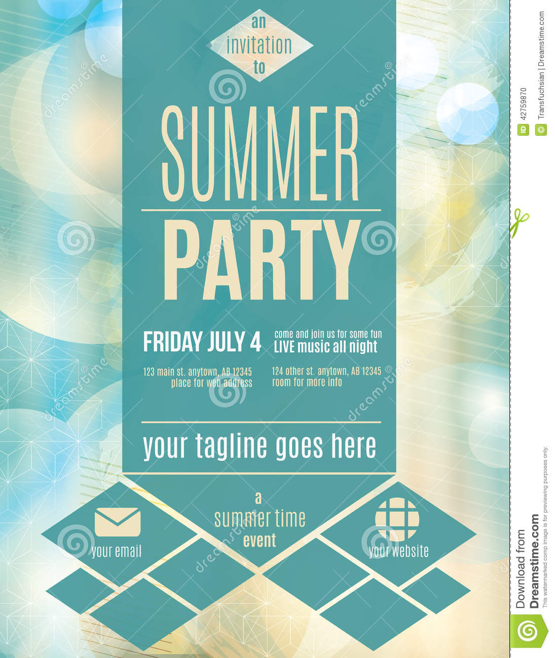 Modern Style Summer Party Flyer Template Stock Vector  For Party Invitation Flyer Template Regarding Party Invitation Flyer Template