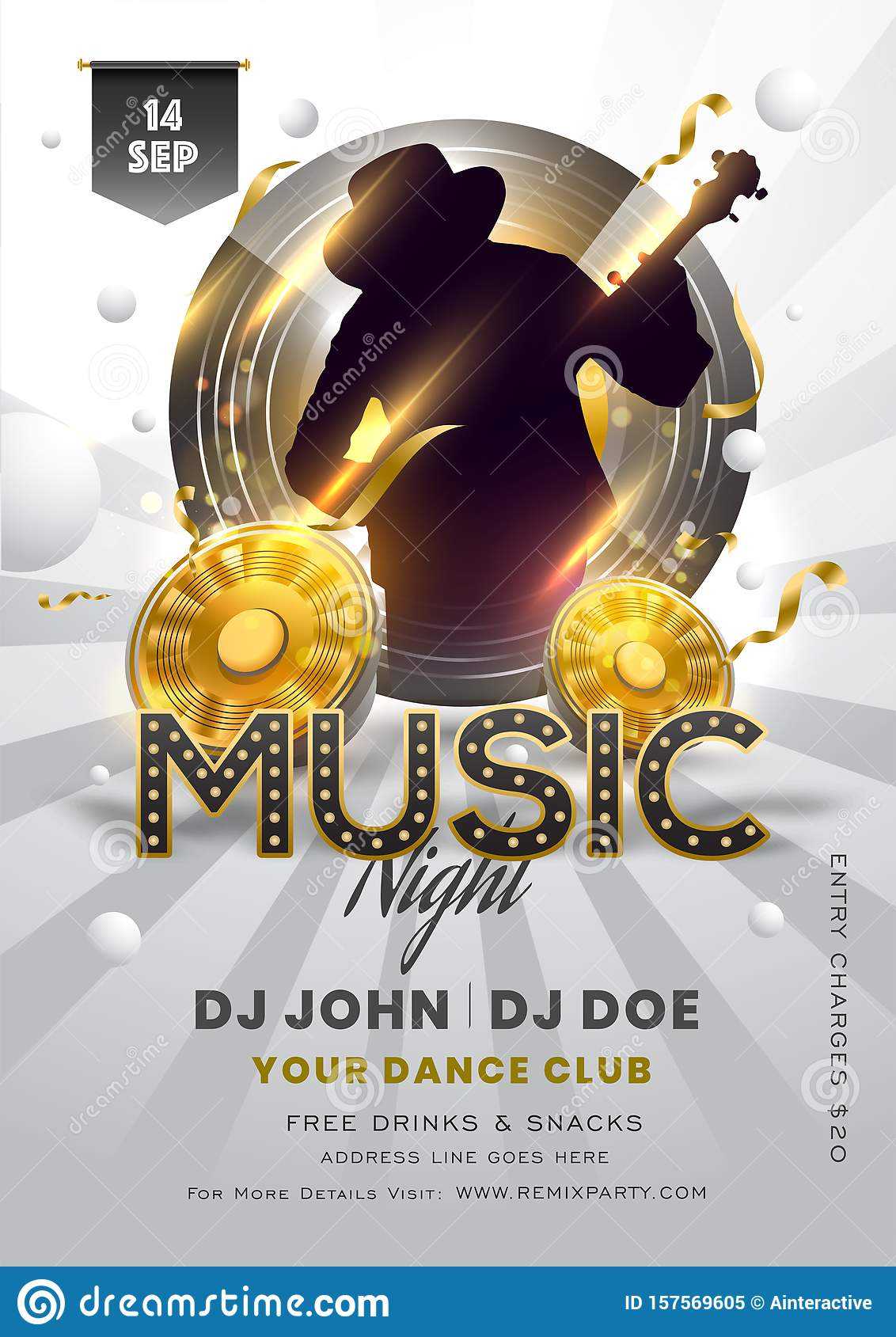 Music Night Party Template Or Flyer Design With Silhouette Guy  With Regard To Service Industry Night Flyer Template With Regard To Service Industry Night Flyer Template