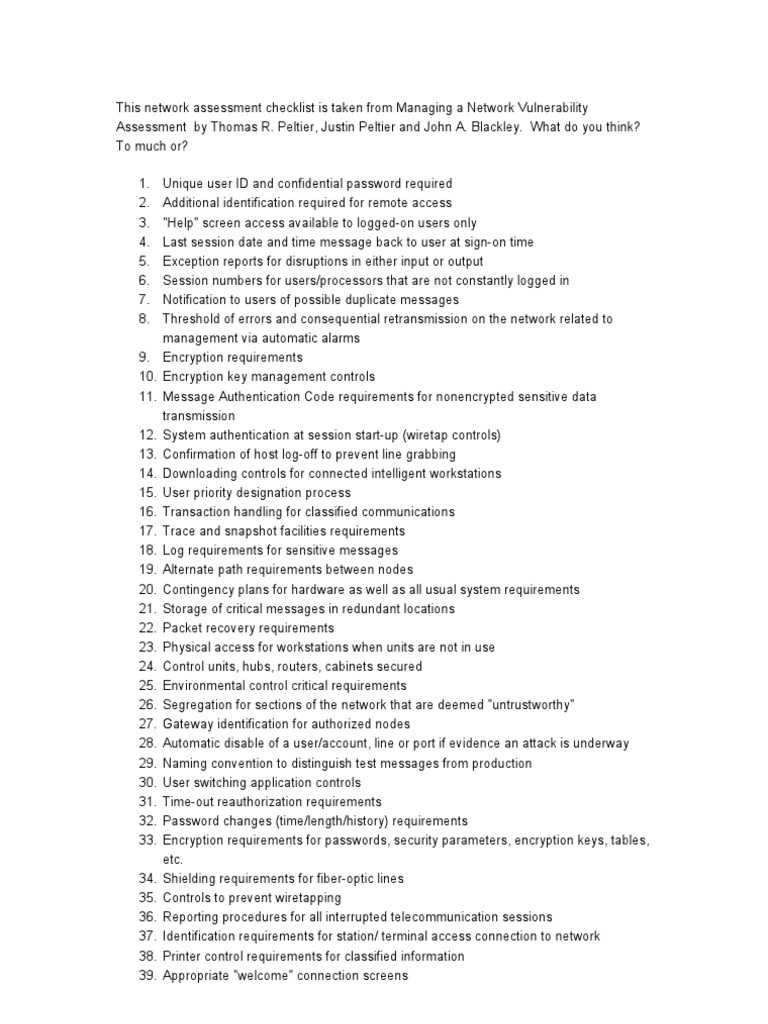 network assessment checklist  Access Control  Password Within Network Assessment Checklist Template Pertaining To Network Assessment Checklist Template