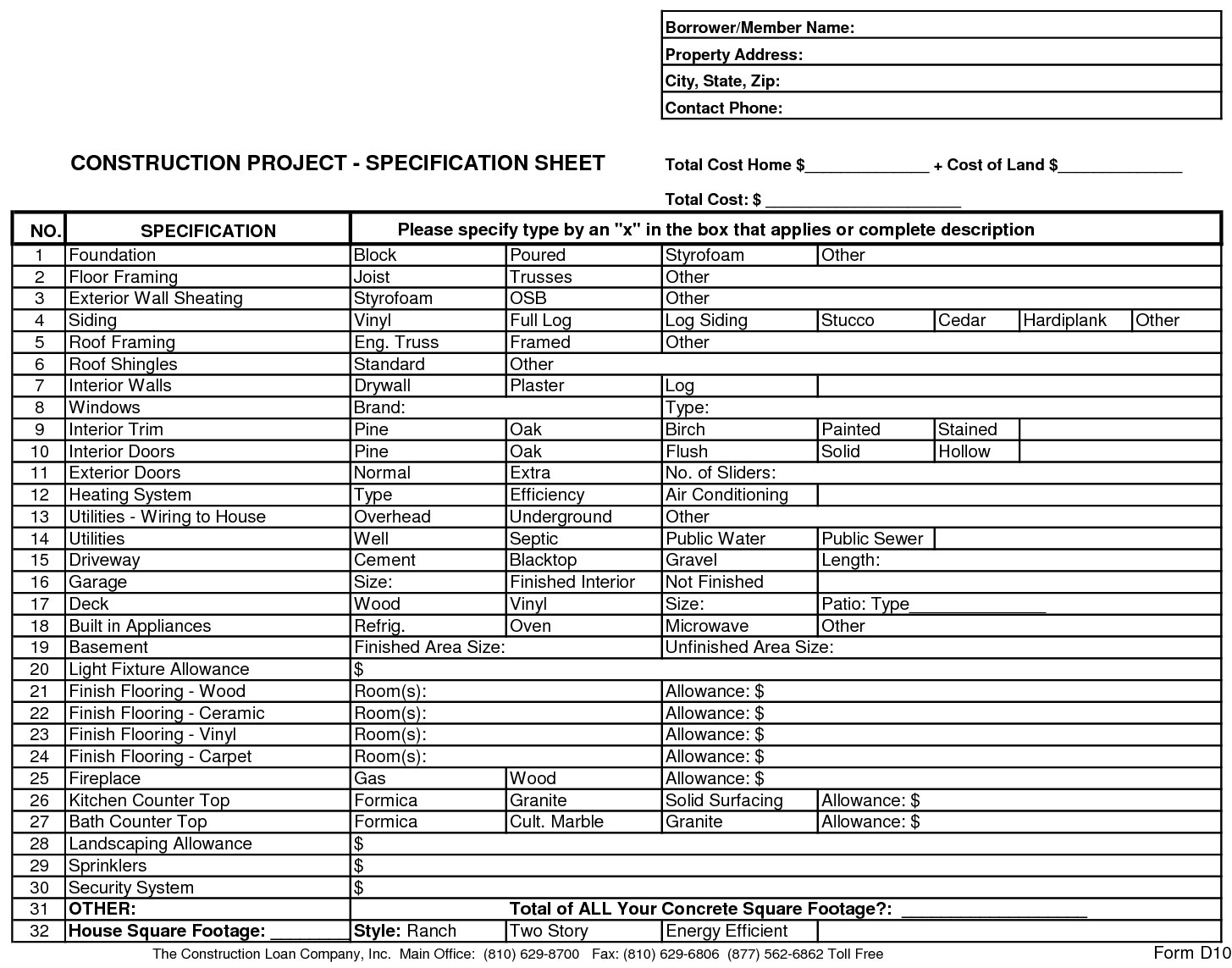 New Home Construction Bid Sheet  Home Construction Sheet With Construction Bid Checklist Template Pertaining To Construction Bid Checklist Template