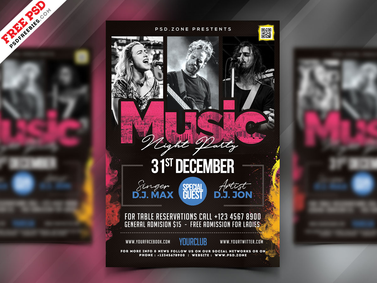 Night Club Party Flyer PSD  PSDFreebies For Club Promo Flyer Template