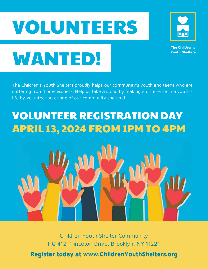 Nonprofit Volunteer Registration Event Flyer Template Throughout Community Service Flyer Template