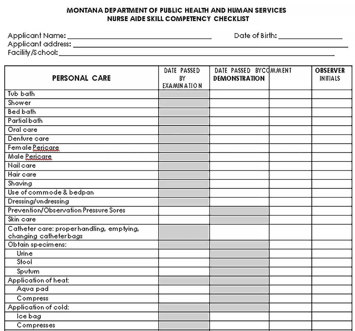 Nurse Competency Checklist Sample Template  welding rodeo Designer Throughout Skills Checklist Template Throughout Skills Checklist Template