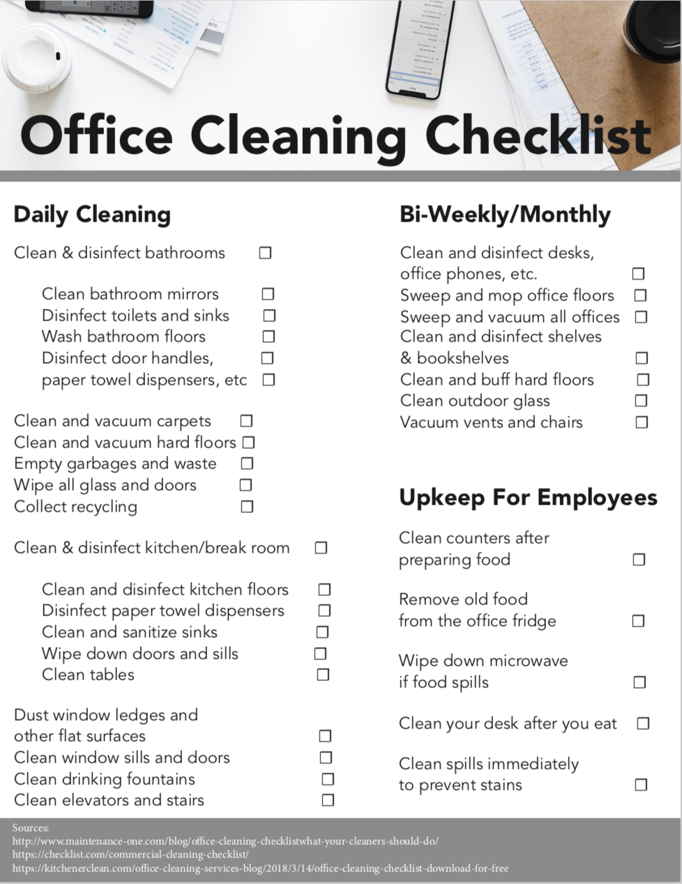 Office Cleaning Checklist - Download for Free — Kitchener Clean Regarding Janitorial Cleaning Checklist Template Intended For Janitorial Cleaning Checklist Template