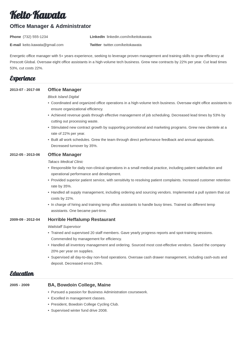 Office Manager Job Description for a Resume: Examples With Office Manager Job Description Template Within Office Manager Job Description Template