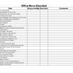 Office Move Checklist Excel  Templates At Allbusinesstemplates