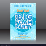 One Big Foam Party Flyer Royalty Free Vector Image Regarding Foam Party Flyer Template