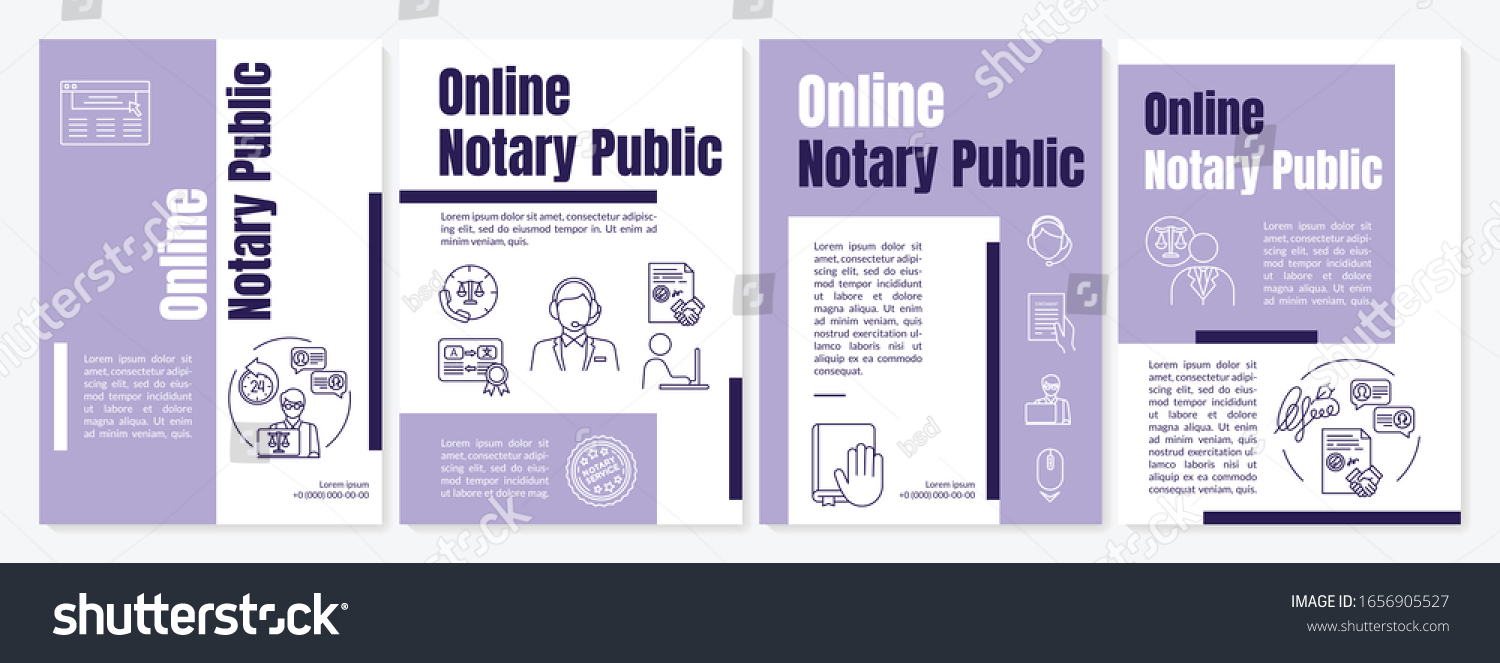 Online Notary Public Brochure Template Documentation Stock Vector  Intended For Notary Public Flyer Template