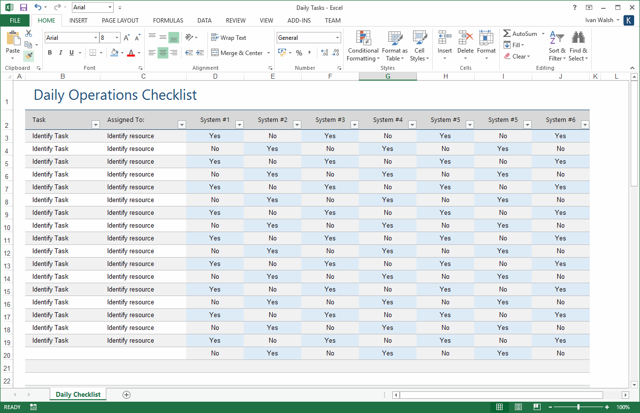 Operations Plan Template (MS Office) With Regard To Server Monitoring Checklist Template