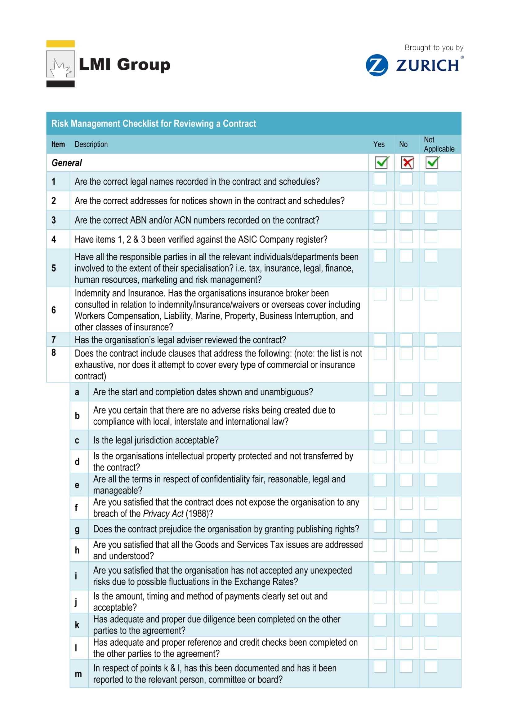 Organizational Risk Assessment Checklist For Project Management  Within Risk Assessment Checklist Template In Risk Assessment Checklist Template