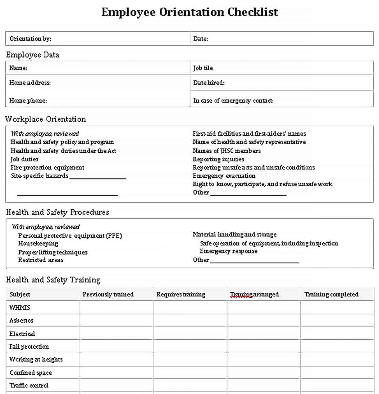 Orientation Checklist Template  With Regard To Orientation Checklist Template For New Employee Inside Orientation Checklist Template For New Employee