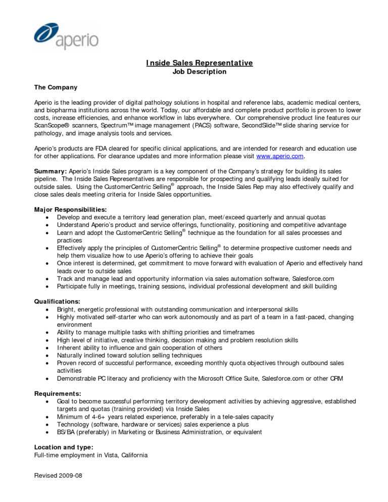 Outside Sales Account Representative Cv May 10 Within Outside Sales Job   Outside Sales Account Representative Cv May 10 Within Outside Sales Job Description Template 768x994 