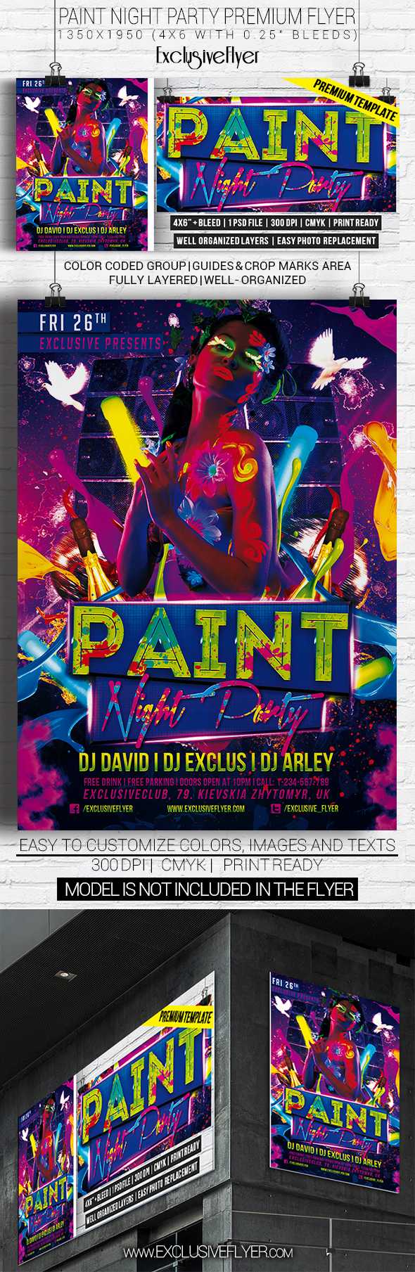 Paint Night Party – Premium Flyer Template on Behance For Paint Night Flyer Template With Paint Night Flyer Template