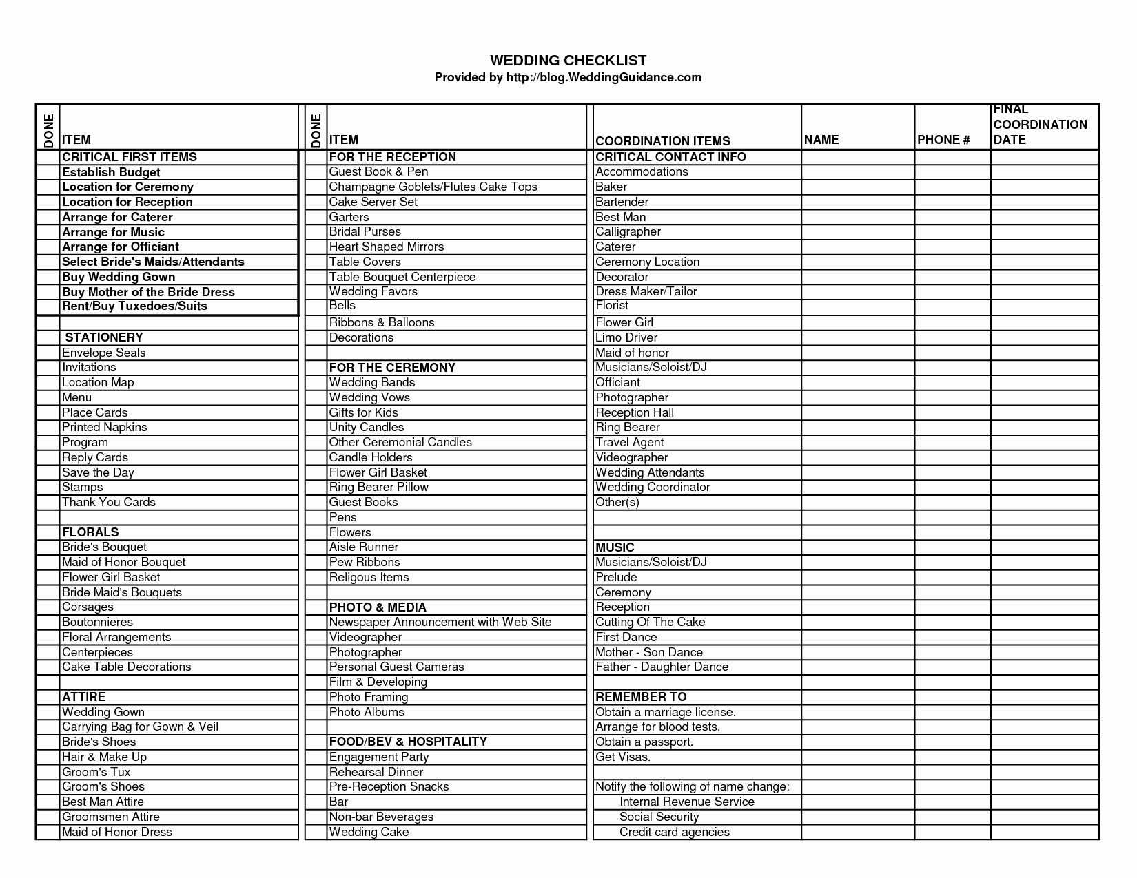 Paper & Party Supplies Templates Google Spreadsheet Wedding  With Wedding Photographer Checklist Template For Wedding Photographer Checklist Template