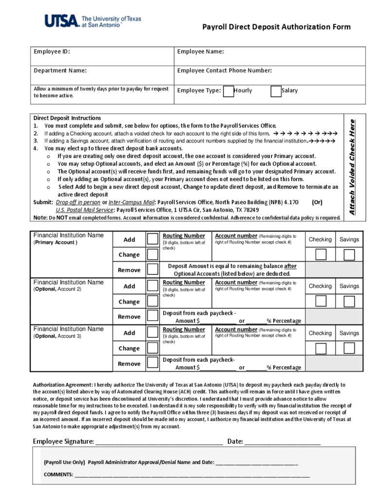 Payroll Direct Deposit Authorization Form - 10 Free Templates in  Within Payroll Direct Deposit Authorization Form Template In Payroll Direct Deposit Authorization Form Template