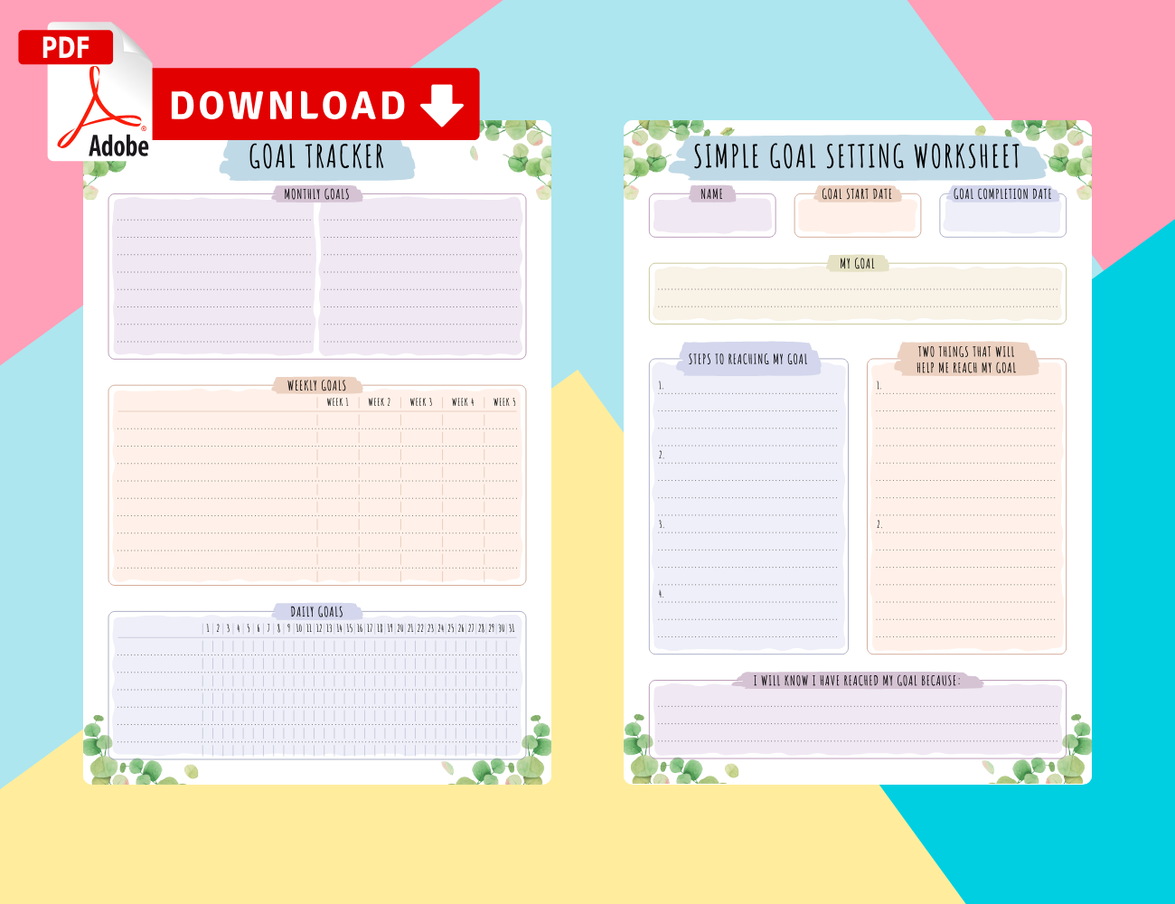 Personal Goal Setting Templates – Download PDF Regarding Goal Setting Checklist Template