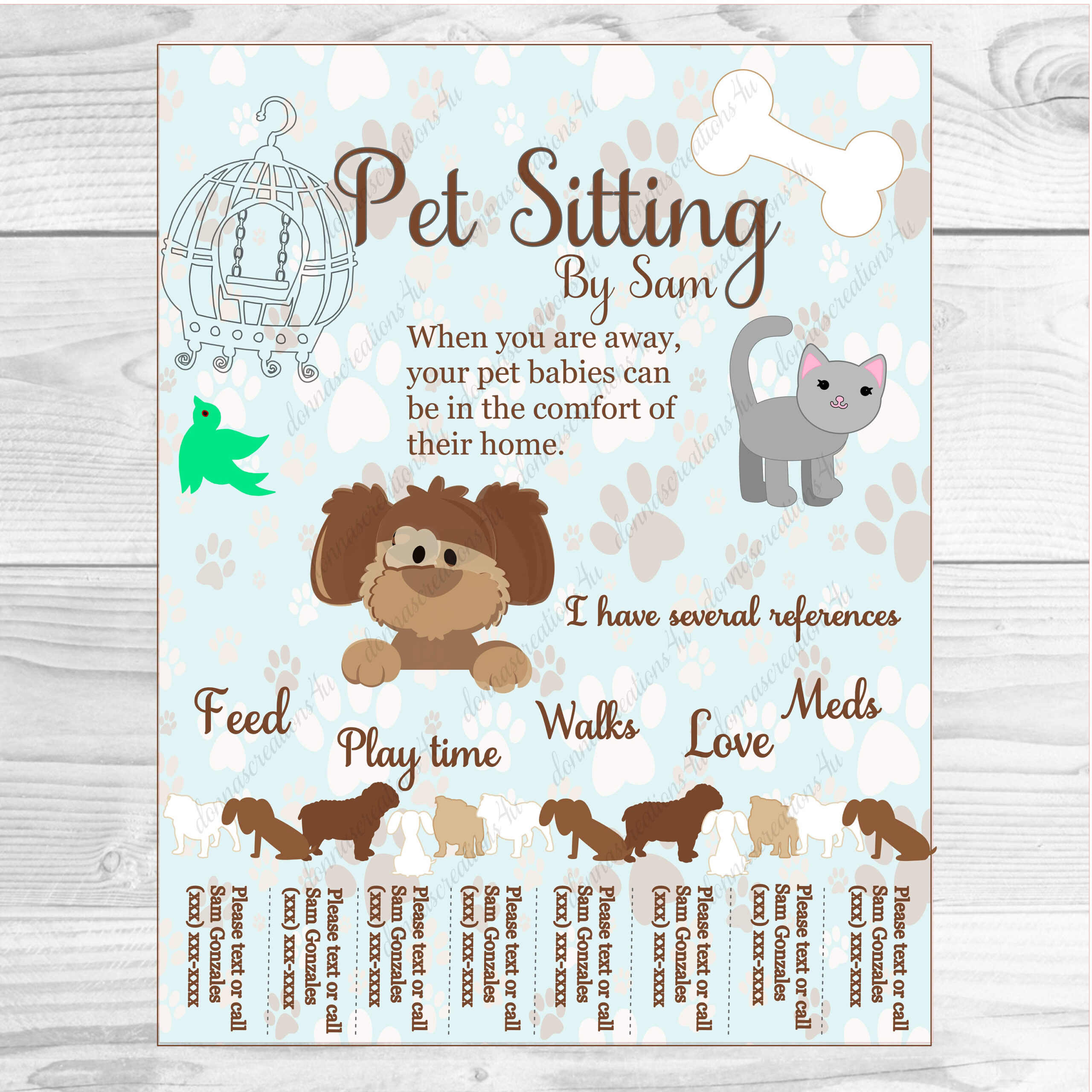 Pet Sitting Flyer Custom PDF Pet Sitter Dog Cat Sitter Take Care of Pets  Marketing Throughout Dog Sitting Flyer Template Regarding Dog Sitting Flyer Template