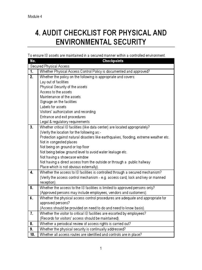 Physical And Environmental Audit Checklist  Electromagnetic  Within Environmental Audit Checklist Template