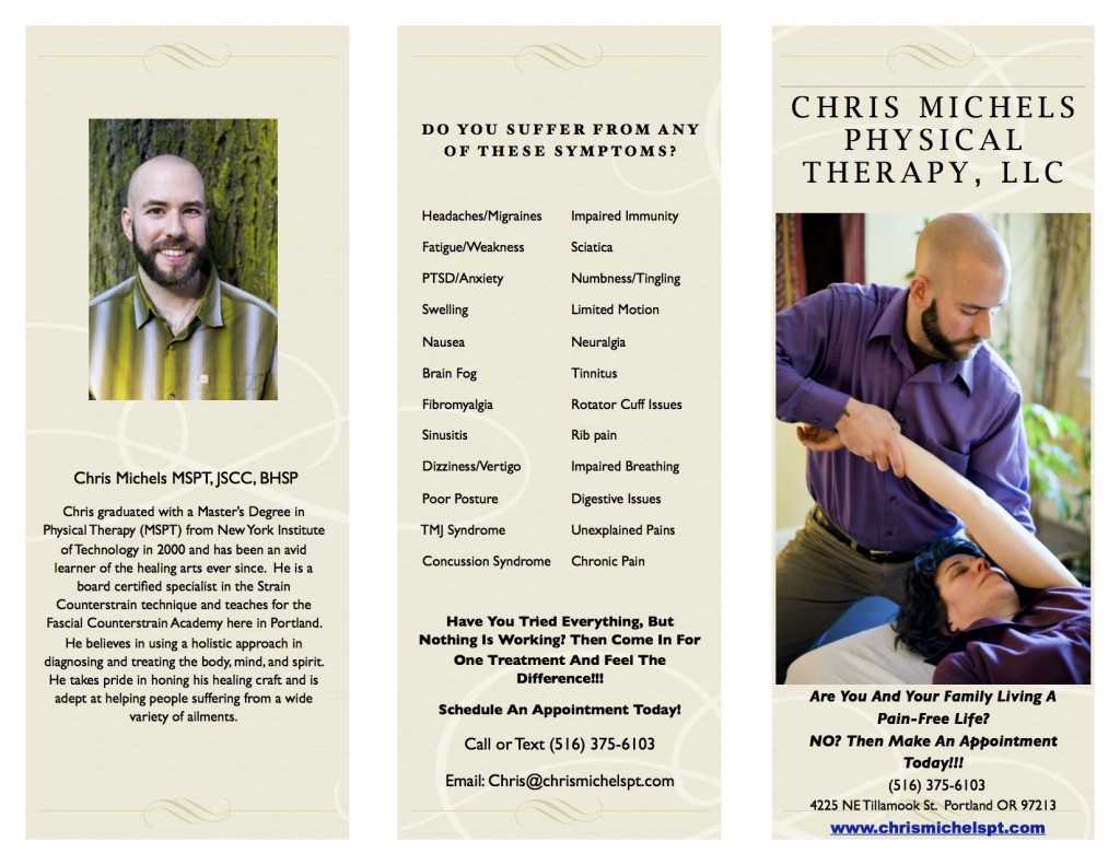 Physical Therapist Brochure – Mesal Regarding Physical Therapy Flyer Template