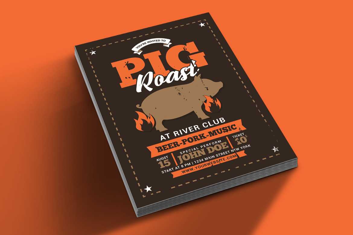 Pig Roast Event With Regard To Pig Roast Flyer Template With Pig Roast Flyer Template